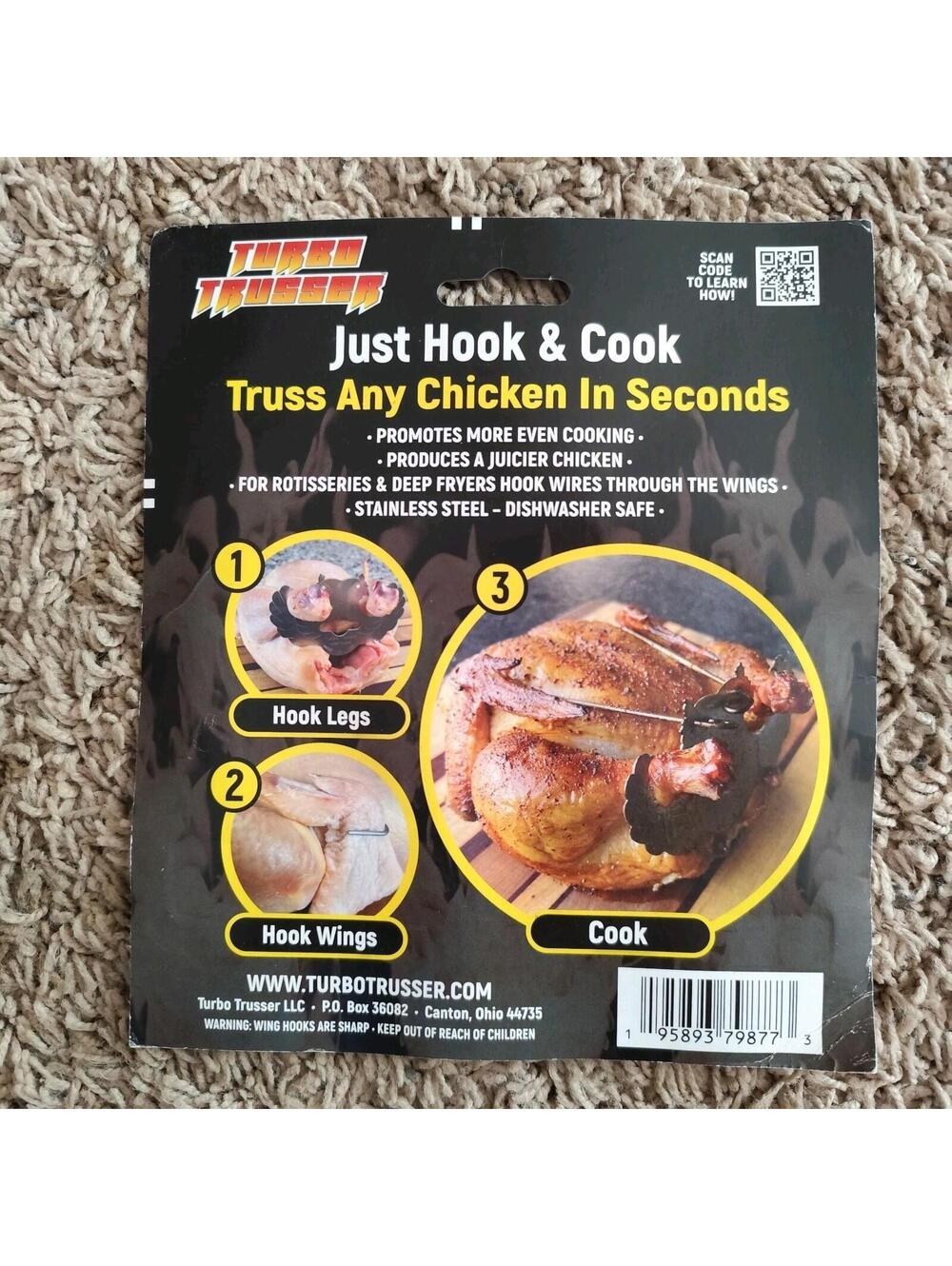 Turbo Trusser Chicken / Duck - Official Made in USA Cooks More Evenly - Picture 2 of 2